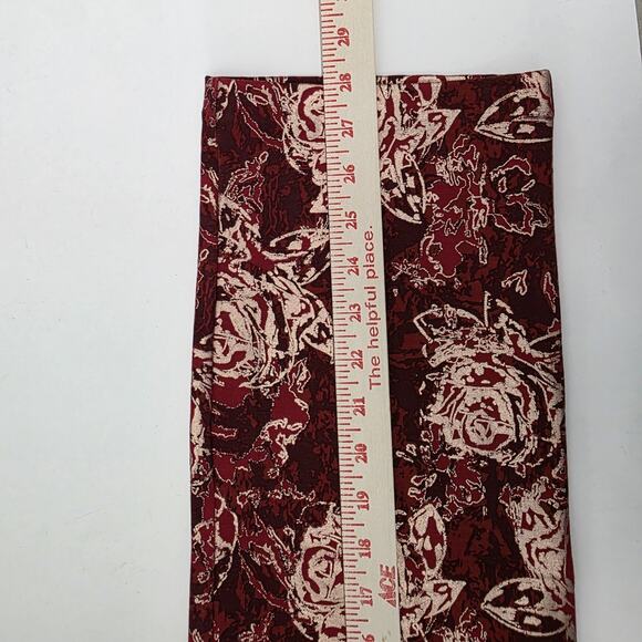 Soft Surroundings Pants Perfect Ponte Straight Leg Floral SZ L Red Gold Serrano - Picture 7 of 8